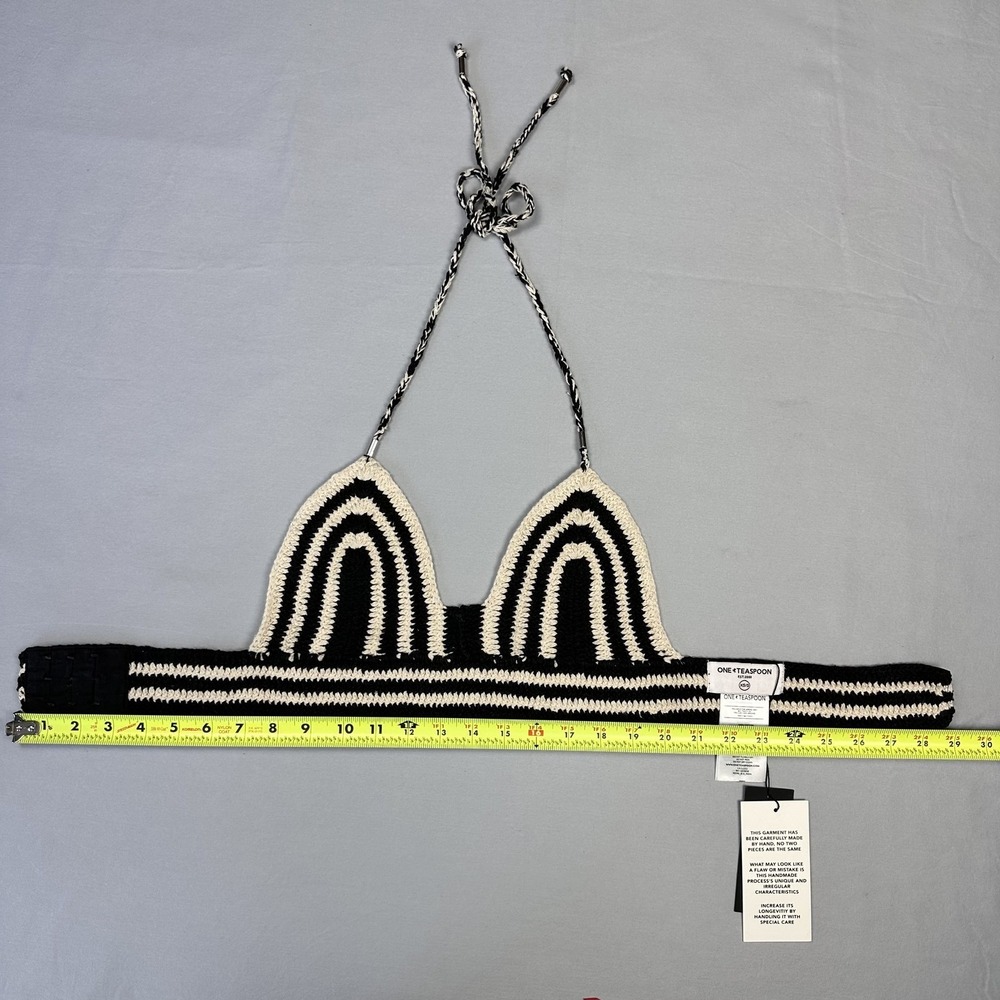 One Teaspoon Hypnotized Crochet Bralette Womens XS/S Handmade Boho Festival Top - Picture 4 of 9